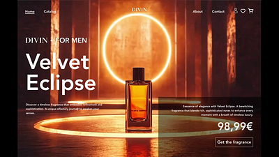 Modern perfume website with hero animation 3d animation hero section animation immersive ui immersive website parfume website ui ux ui website inspiration