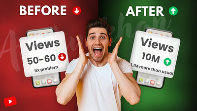 Youtube Before After Views Thumbnail design graphic design graphicdesign thumbnail thumbnaildesign thumbnails youtube youtubedesign youtubethumbnail youtubethumbnaildesign