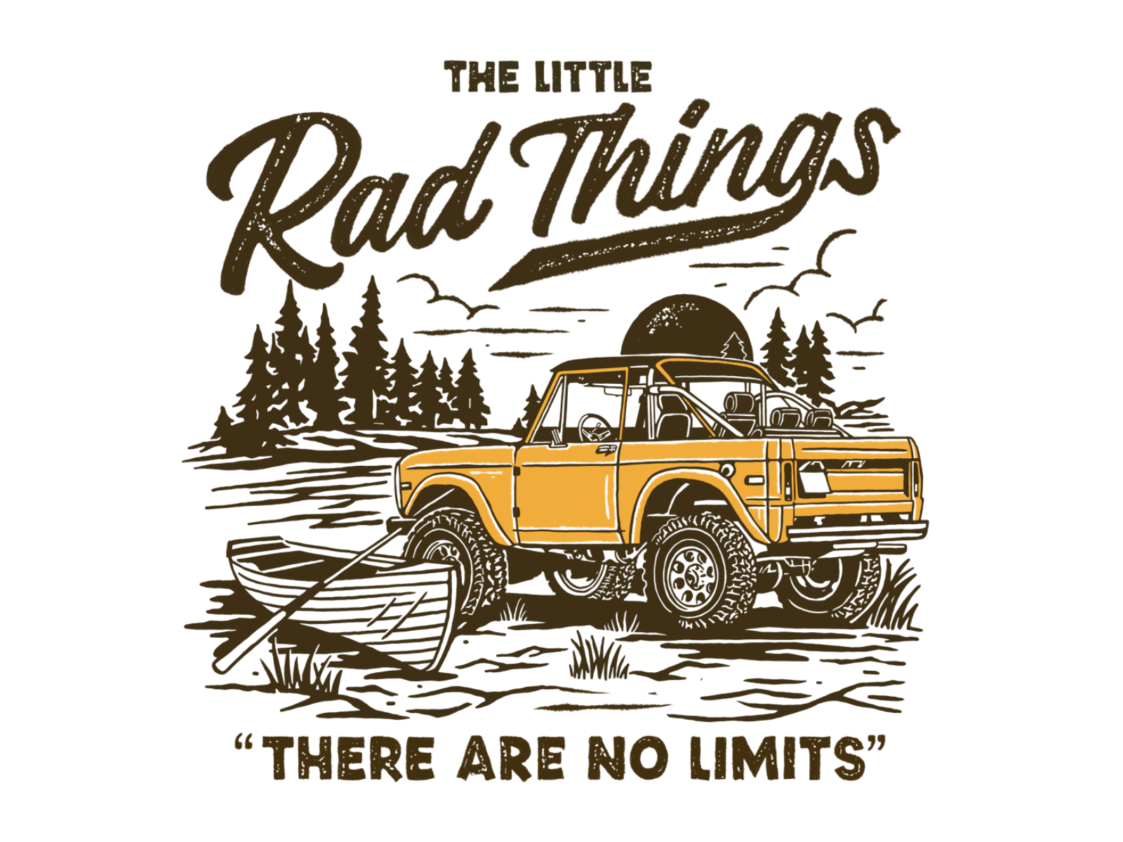 The Little Rad Things 4x4offroad apparel brand branding bronco clothing clothingline design ford graphic design illustration illustrator jeep kidtshirt logo outdoorapparel outdoorclothing retrodesign tshirt tshirtdesign