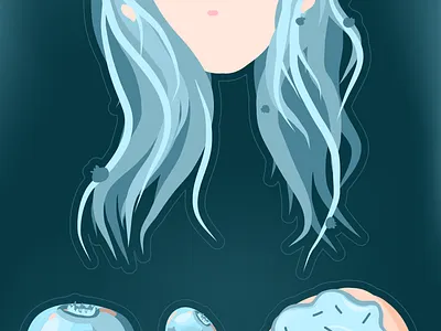 Blueberries stickers design graphic design illustration