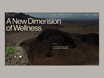 Holistic Wellness Web Design calm palette clean layout conscious design cosmic visuals futuristic wellness hero section holistic interface meditative design mindful layout modern wellness mystic visuals smooth typography storytelling design ui design user journey ux design ux ui wellness landing wellness platform