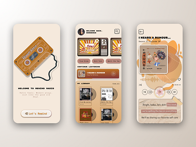 Rewind Radio app design ui