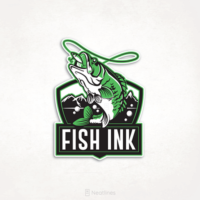 FISH INK LOGO app branding design graphic design illustration logo typography ui ux vector