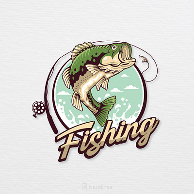 FISHING LOGO app branding design graphic design illustration logo typography ui ux vector