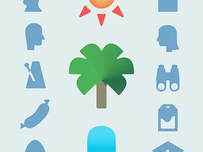 Symbols icon set update №7 environmental graphic design graphic design icons illustration interface design summer symbols ui icons