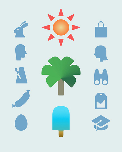 Symbols icon set update №7 environmental graphic design graphic design icons illustration interface design summer symbols ui icons