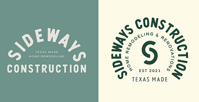 Sideways Construction branding graphic design logo
