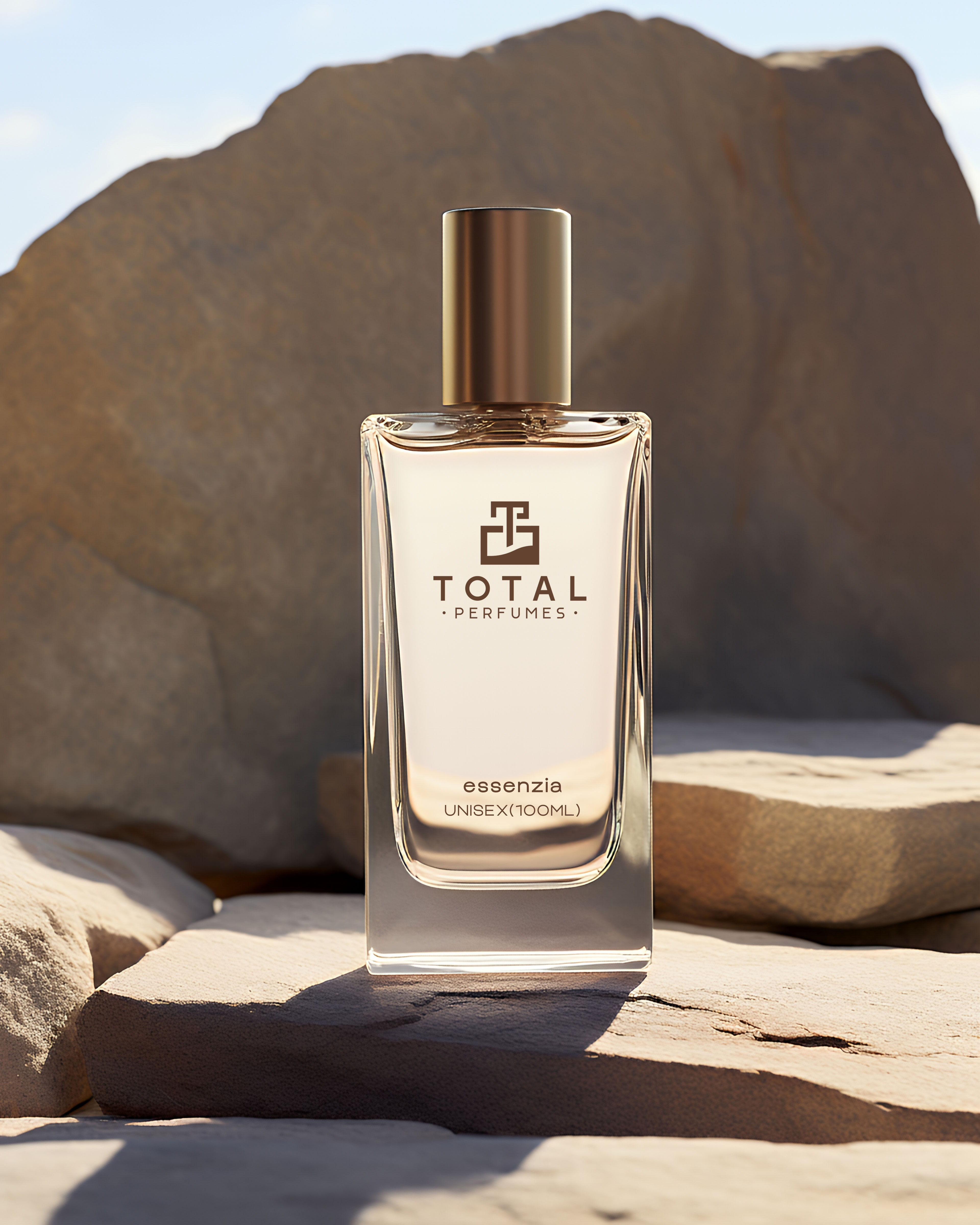 Perfume bottle logo on realistic mockup elegant logo graphic design minimalist logo perfume bottle