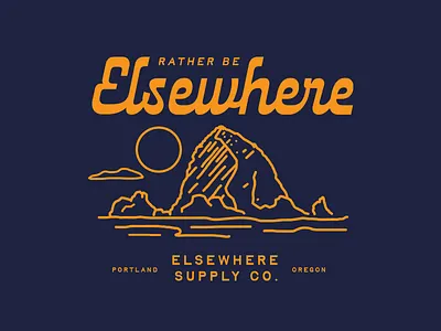 Rather Be Elsewhere Graphic branding graphic design illustration minimal oregon pnw typography