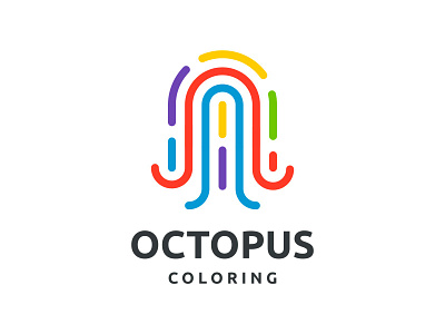 Octopus Coloring abstract colorful icon logo mark octopus symbol