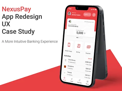 NexusPay app redesign - UX Case study case study fintech interaction design interface mobile app product design redesign uiux