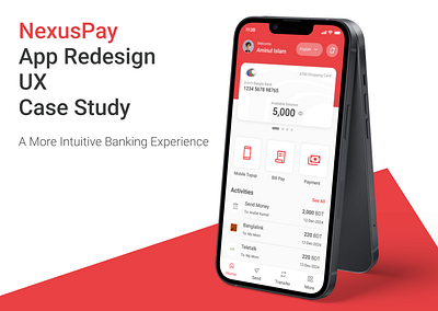 NexusPay app redesign - UX Case study case study fintech interaction design interface mobile app product design redesign uiux