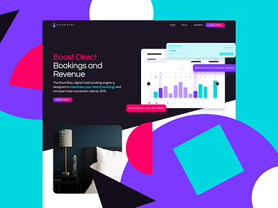 Booking Engine Landing Page app booking graphic design hotel interaction interface landing page shapes ui ui ux ux web website