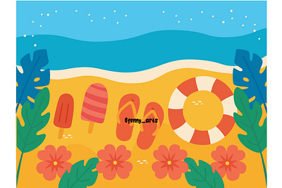 A Day at the Beach background beach concept decor decoration holiday island landscape scene sea seasons summer summertime sun theme vacation verano wallpaper water waves