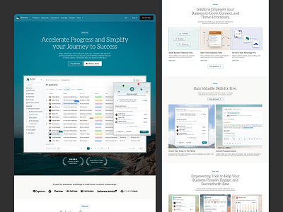 Nurtura - CRM Landing Page analytics b2b business cansaas clean crm design landing page modern modern design saas startup ui ux web web app web design website design