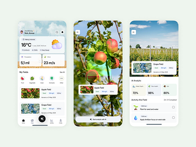 AI Agriculture Mobile App UI/UX agriculture agritech agro ai ai farmer clean design farm farm ai app farm app farmer graphic design harvest ios land control minimalist mobile app product design smart farm ux