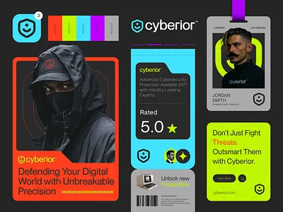 Cyberior™ - Logo & Branding Design for a Cyber Security Brand brand book brand guidelines brand identity branding co:data data analytics consultancy creative logo cyber cybersecurity graphic design hacker logo design logotype modern logo protection saas security shield logo smile logo sparkle logo