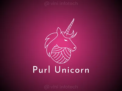 Purl Unicorn Logo graphic design logo