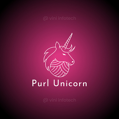 Purl Unicorn Logo graphic design logo