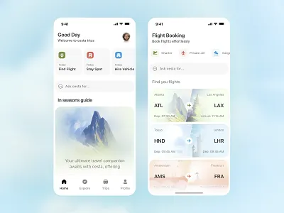 Travel Planner App ai assistant app booking app design minimal mobile app orix planer sajon tourism travel travel plan trip planer ui ux