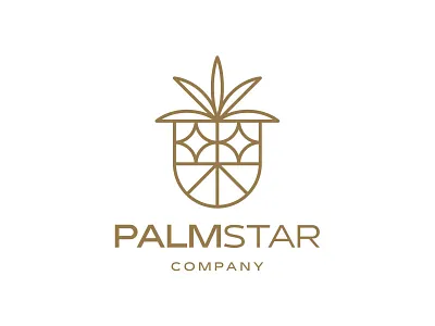 Palm Star branding holiday icon illustration island lineart logo mark palm star travel tree vector