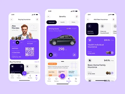 Insurance Mobile App – Smart Coverage, Simplified app design clean ui insurance insurance app insurance ui minimal app mobile app mobile screen product design ui design uiux ux design