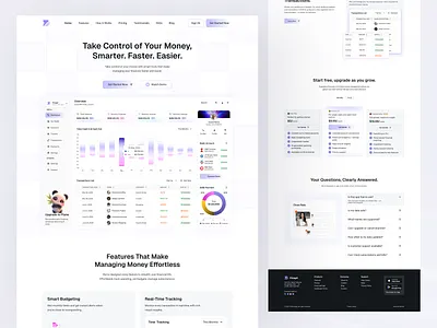AI Powered Money Management App Landing page (SaaS) aimoneymanager b2b banking ewallet finance financial fintech investment insights landing page modern money management with ai product design saas smartfinance tapas das ui ux wealth management web design website