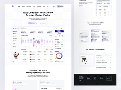 AI Powered Money Management App Landing page (SaaS) aimoneymanager b2b banking ewallet finance financial fintech investment insights landing page modern money management with ai product design saas smartfinance tapas das ui ux wealth management web design website
