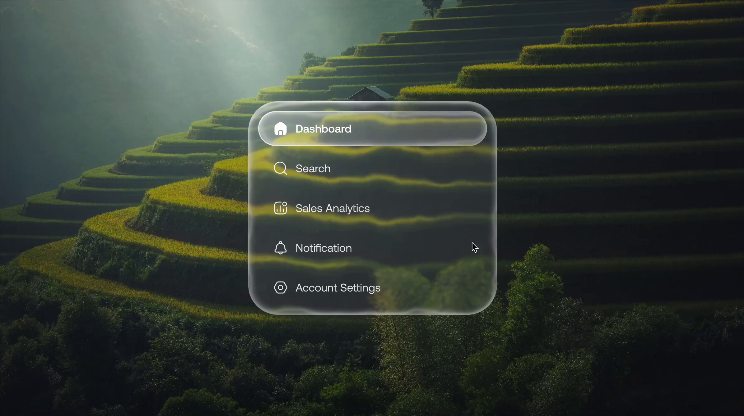 Example of 💧 Liquid Glass Effect Sidebar UI