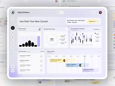 Online Education Dashboard Concept college dashboard design e learning education figma learning learning platform online class online course online education school ui design uibulbul uiux design university web web design website website design