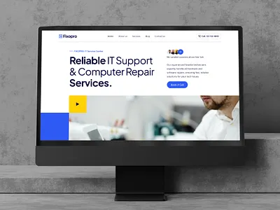 Fixopro: IT Service & Repair Website Design business website clean design corporate website figma framer it service it solutions repair website responsive design service website ui design ui ux ux design web design website design