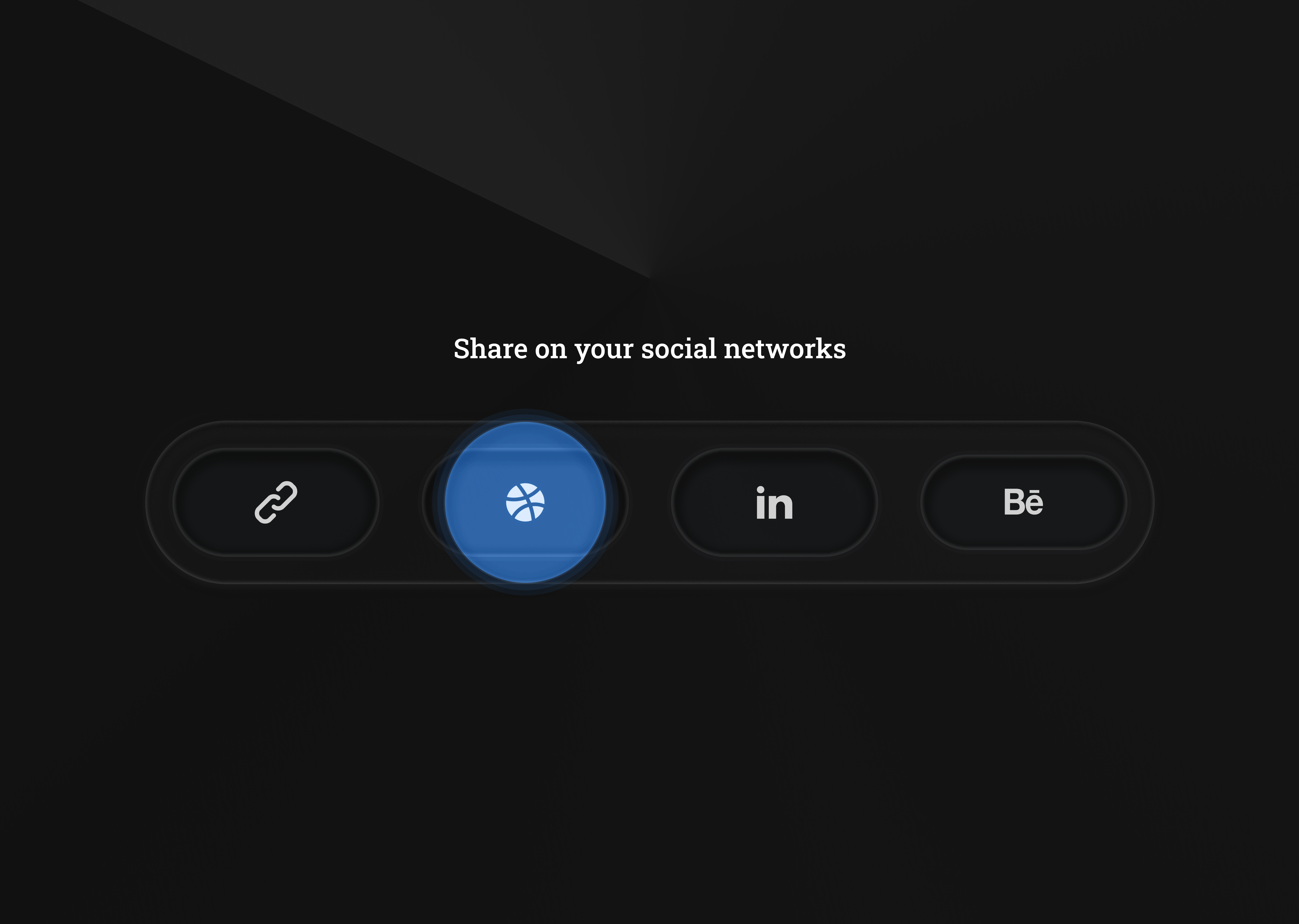 Social Share — #DailyUI 010 daily dailyui dark darkmode design figma interaction interactiondesign interface microinteraction mode neumorphism share social socialshare ui uidesign ux uxdesign web