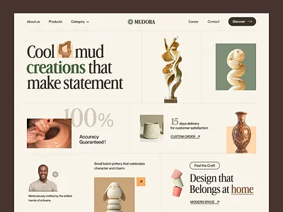 Mudora - Pottery and Ceramics Website ceramicart ceramics clayart craft ecommerce handcrafted ceramics handmade homedecor landing page landingpage pottery pottery and ceramics sculpture stoneware web design web marketing webdesign website design website designer website for ceramics