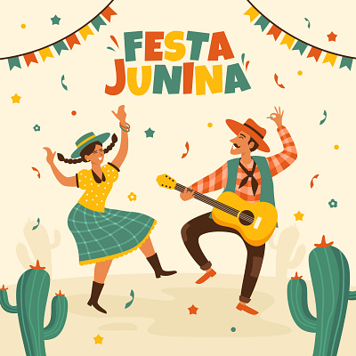 Festa Junina! activity card character design festa junina flat design graphic design illustration vector wallpaper