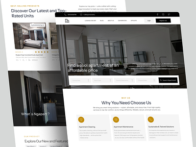 Ngapart - Hotel Booking Website apartment booking design hotel landing page mobile ui motel travel ui website