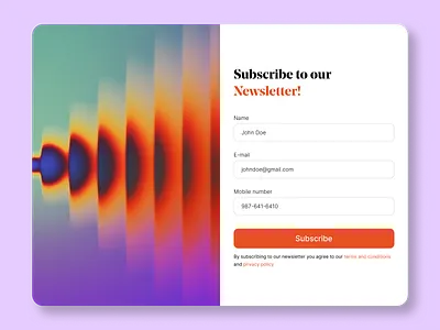 Daily UI 026 - Subscribe form app daily 100 challenge daily ui daily ui 026 design desktop figma form newsletter subscribe ui ux