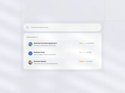 Search Input • UI Element big card design dropdown entity field input rating result search simple ui ux view web
