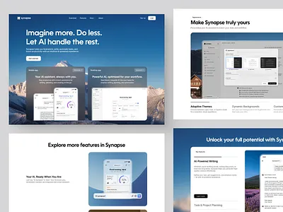 Synapse AI - Website Design ai app artificial intelligence branding chat design gpt graphic design logo typography ui ux web web design website website design