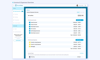 Step 3 (Income & Expense Overview) card expense financial financial plan form income overview step stockclubs web