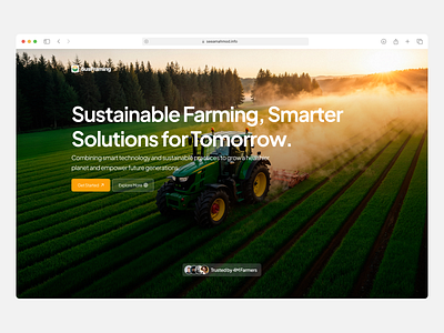 Sustainable Farming — Hero Section apps branding design farming figma graphic design hero section illustration landing page logo mobile apps section shots sustainable farming ui ui design uiux ux design web design website
