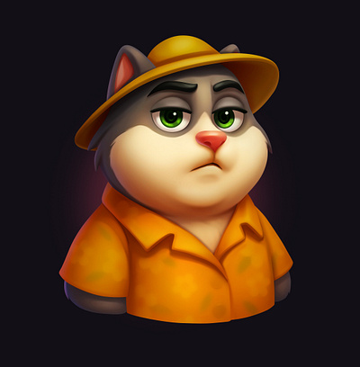 Farm cat 2d illustration adobe photoshop art cartoon casual game art cat character concept art design game mobile art graphic design illustration slot elements slot game art