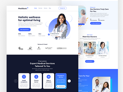 Doctor booking Website Design 2025 website design doctor doctor booking figma medical sky blue ui ux website