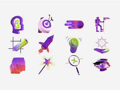 3D Icon Redesign for Design & Animation Studio 3d 3d design blender icons minimalistic models motion design