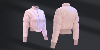 Cropped Puffer Jacket 3d