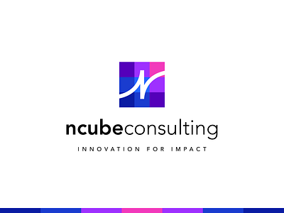 N Cube Consulting - Logo Design blue consulting cube grid logo matrix square vibrant