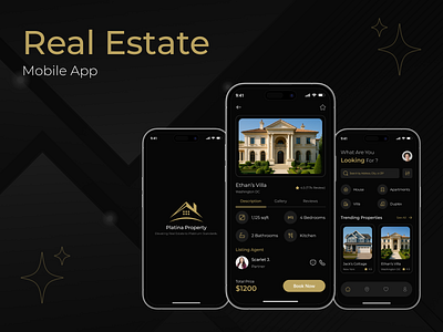 Platina Property - Real Estate Mobile App design figma minimal ui ui design uiux ux