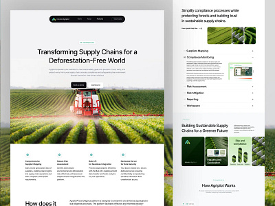 Agriculture Landing Page project (Figma + Framer) 3d animation branding clea crops designing dribbble famous design figma framer graphic design green hero section landiing page landing page logo motion graphics tree ui uiux web designing