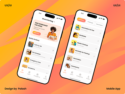 Pet care app animal care app dog interface ios ios app mobile app mobile design pet pet app pet health pet tags pet tracking petcare app petshop ui ui design uiux ux design veterinary
