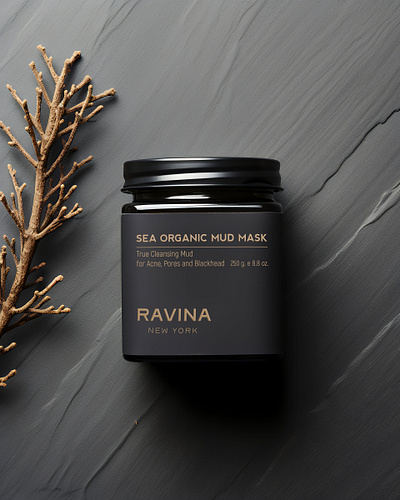 Mud mask cleansing luxury label and realistic packaging branding cosmetics label design luxury minimalist mockup mud mask new york packaging relistic usa