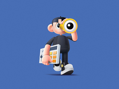 God's Plan - album cover 3d album cover beatpad boy character colorful cover design eye illustration music spyglass telescope texture toy walk